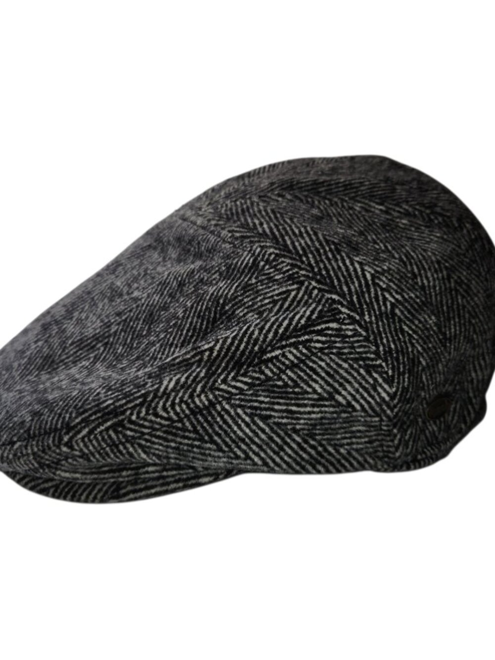 Epoch Hats Company Mens Newsboy Cap Size XL Gray Black Herringbone Lined